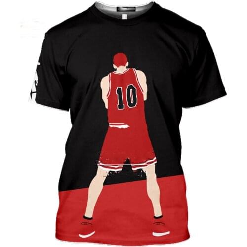 Anime SLAM DUNK Funny Hanamichi Sakuragi Rukawa Kaede 3D Print T Shirt Men Summer Tshirt Casual Oversized Fitness Shirts