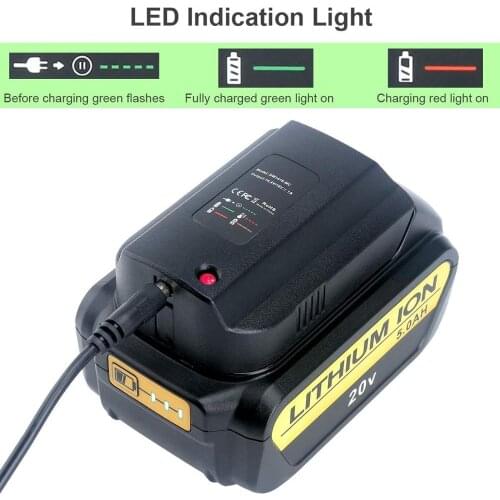 EU Plug Replacement Charger For Dewalt 14.4V 20V Slide Style Lithium Battery Charger DCB107 DCB115 DCB112 DCB143 DCB206 DCB200