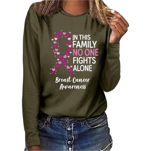 Women Long Sleeve Round Neck T-shirt Text Personalized Splicing Printing Solid Color Casual All-match Lovely Girls T-shirt