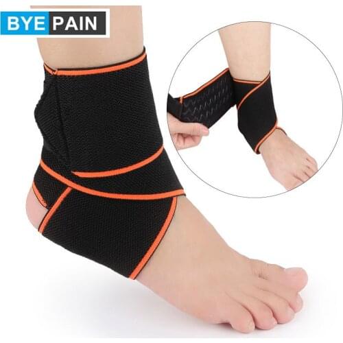 1Pcs BYEPAIN Adjustable Ankle Brace Support Protector Breathable Nylon Material Super Elastic and Comfortable Perfect for Sports