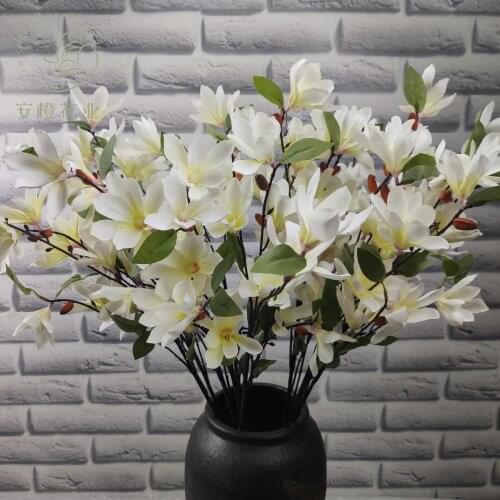 11 heads small magnolia artificial silk flowers for wedding party decorationHome Garden Floral Arrangement Flower Branch