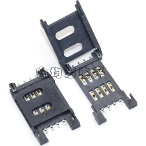 20PCS/Lot Clamshell SIM Card Holder Connector 8P/ 8Pin Plastic-Type For Memory Card