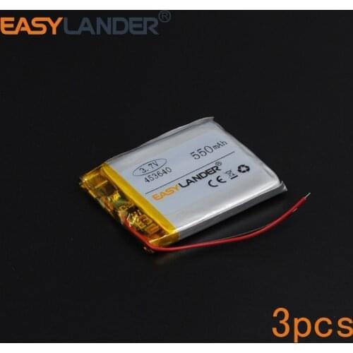 3pcs/Lot 3.7V 550mAh Polymer Li-ion Battery For Mp3 Mp4 PAD DVD DIY E-book bluetooth Vedio Game toys Tablet PC mobile 453640