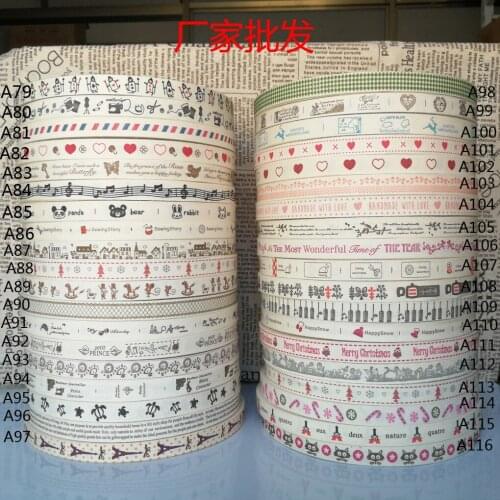 300M ZAKKA cotton printed ribbon Ribbon decorated with Christmas webbing Foreign trade ribbons