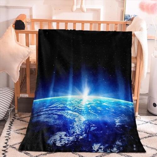 Customize 3D Print Galaxy Starry Sky Outer Space For Living Room Bedroom Bed Home Office Super Soft Warm Blanket Decor Adult