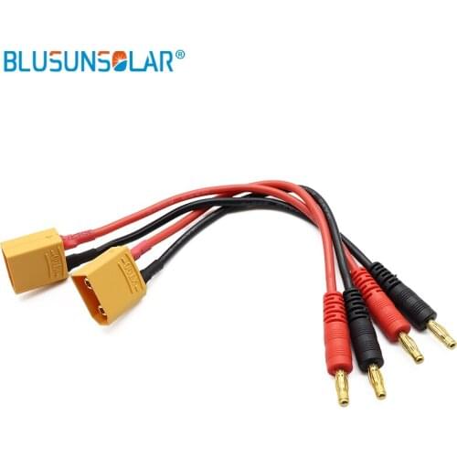 5Sets/Lot XT90 to 4.0mm Banana Connector with 14 AWG Silicone Charger Cable for RC Power Supply ZD0180