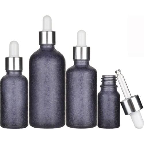 5ml 10ml 20ml 30ml 50ml 100ml New Arrival Cracked Ice Pattern Glass Bottle Silver Ring White Top Empty Essential Oil Vials 15pcs