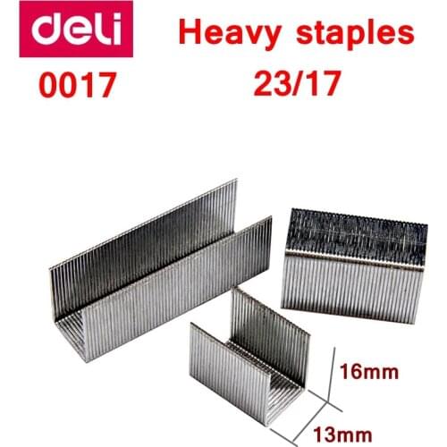 5000PCS/LOT Deli 0017 Heavy staples 23/17 staples 13x16mm staples width 13mm height 16mm capacity 120pages 70g papers