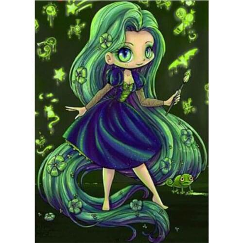 5D Diamond Embroidery Cartoon Fairy Girl Diamond Painting Cross Stitch Needlework Home Decor Square Drill Childrens Gift BY1350