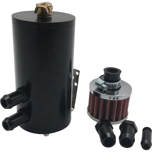 Aluminium Baffled Engine Oil Catch Can Reservoir Tank Breather Separator
