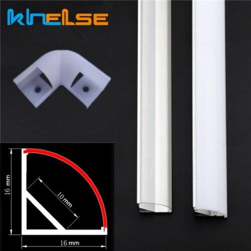 2-30pcs / lot 0.5m 45 Degree Angle Aluminum Profile for 10mm 5050 5630 LED Strip Bar Lights Trough Channel Cover Converter Clips