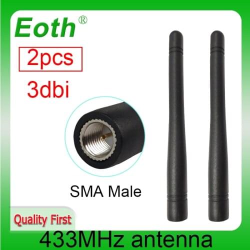 2pcs 433MHz antenna 3dBi SMA Male Connector 433 mhz waterproof directional 433m antena wireless Lorawan antennas watermeter