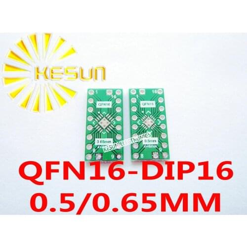 FREE SHIPPING 100PCS QFN16 turn DIP16 0.5/0.65MM Pitch IC adapter Socket / Adapter plate PCB