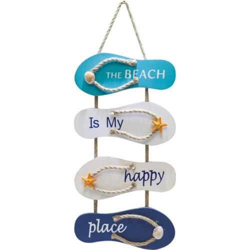 Wooden Hanging Beach Flip-Flops Decorations Beach Flip-Flops Wall Decor Hanging Decor Nautical Theme Home Decorations