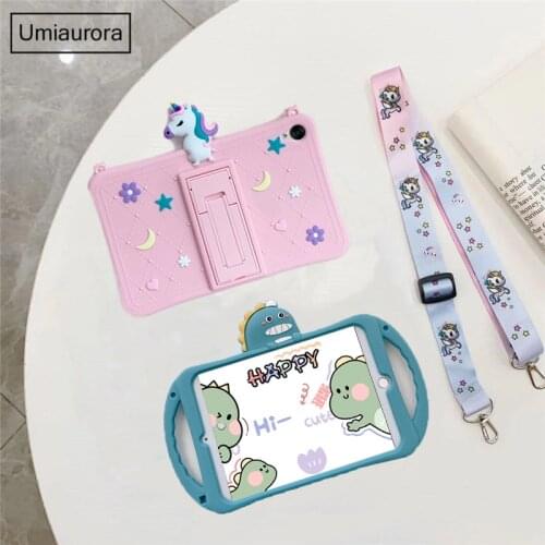 Kids Safe Cartoon Cover for Lenovo Tab P11 11" TB-J606F TB-J606N 11 inch Silicone Shockproof Tablet Case Funda + Shoulder Strap