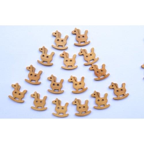 Flatback 2 Hole Hobbyhorse Wooden Buttons Sewing Buttons DIY Scrapbooking Buttons 20MM*24MM(Pack of 30pcs)