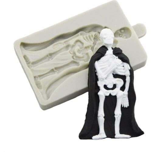 Halloween fondant cake mold Easter skeleton chocolate silicone mold diy cake decoration mould