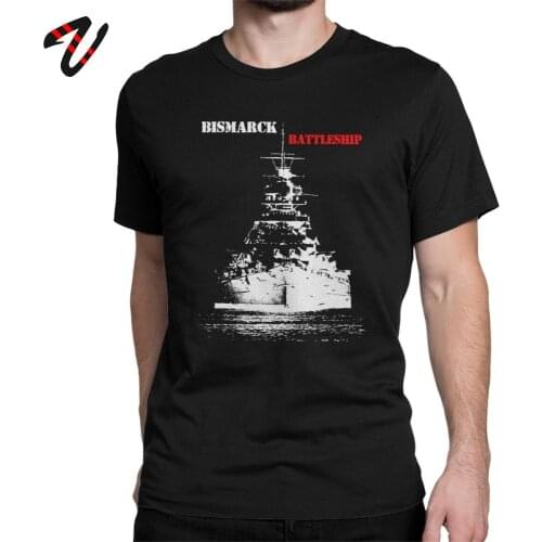 Men Tshirt Wehrmacht Bismarck Battleship T Shirts 100% Cotton Clothing Short Sleeve Crew Neck Tees Summer T-Shirts Plus Size