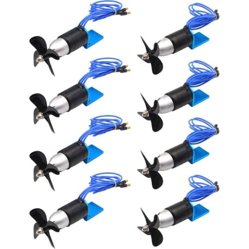 RC Jet Boat Underwater Motor Thruster,CW CCW 4-Blades Propeller for DIY Micro Robot,RC Bait Boat,Submarine Accessories