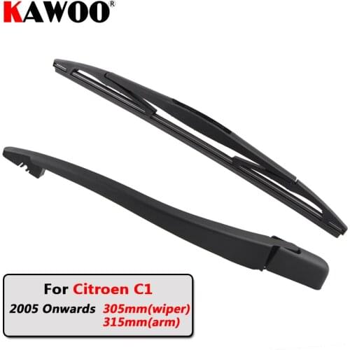 KAWOO Auto Car Rear Wiper Blade Blades Back Window Wipers Arm For Citroen C1 Hatchback(2005 Onwards) 305mm Auto Windscreen Blade