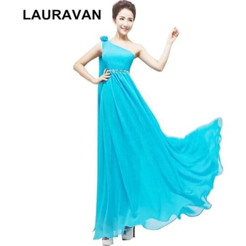 Beautiful long greek modest formal one shoulder blue hot pink gowns sleeveless aline evening dresses 2020 gown dress gown