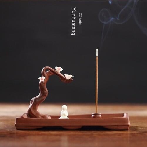 Creative Backflow Incense Burner Purple Sand Joss-Stick Plum Blossom Joss-Stick Backflow Incense Tea Ceremony Kodo Accessories