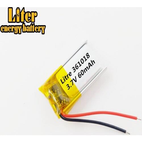 Best battery brand MP3 MP4 free shipping 3.7V lithium polymer battery 361018 60mAh Bluetooth Battery