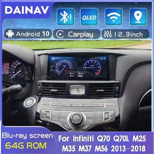 Blu-ray screen Android Radio For Infiniti Q70 Q70L M25 M35 M37 M56 2013-2018 Car Multimedia Player GPS Navigation Stereo Carplay
