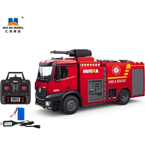 Professional 22CH R/C Ladder Box Water Spray Fire Truck Machine on Remote Control Toys Car HUINA 1561 HUINA 1562 Christmas Gift