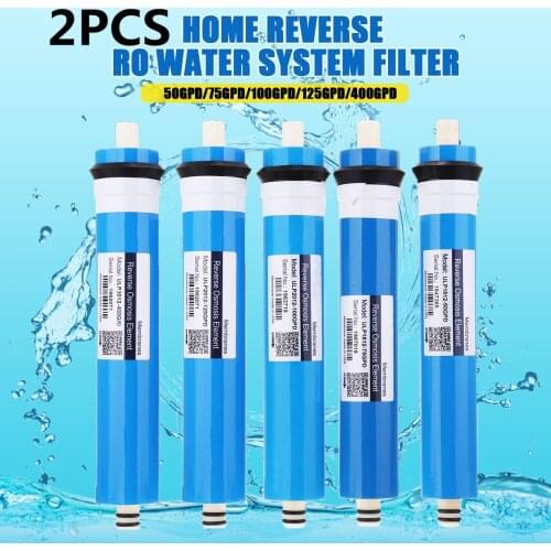 2PCS Home Kitchen Reverse Osmosis RO Membrane 50GPD 75GPD 100GPD 125GPD 400GPD Water Filter System Purifier Drinking Housing
