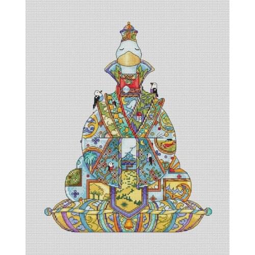 Goose Meditating and Meditating 34-40 Counted Cross Stitch 11CT 14CT 18CT DIY Cross Stitch Kits Embroidery Needlework Sets