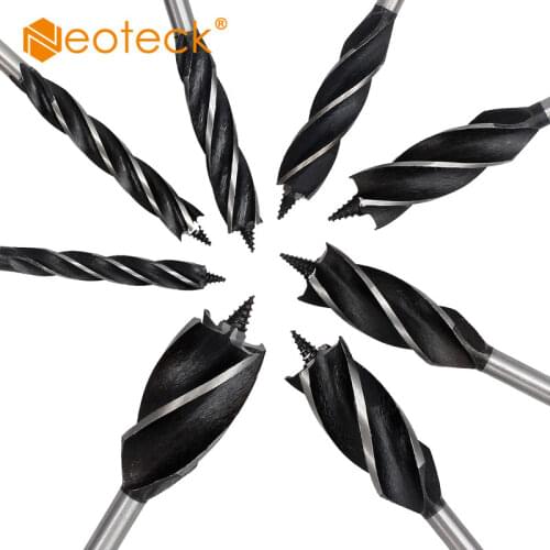 Neoteck 8pcs High-Carbon Steel Fast Cut Wood Auger Wood Drill Bit Set 10/12/14/16/20/22/25/32mm Woodworking Drill Bit Sets