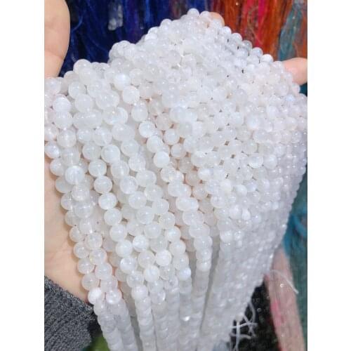 Natural Smooth Blue Luster Moonstone Fashion High Quality Size 4 5 6 7 8 10mm For DIY Jewelry Making