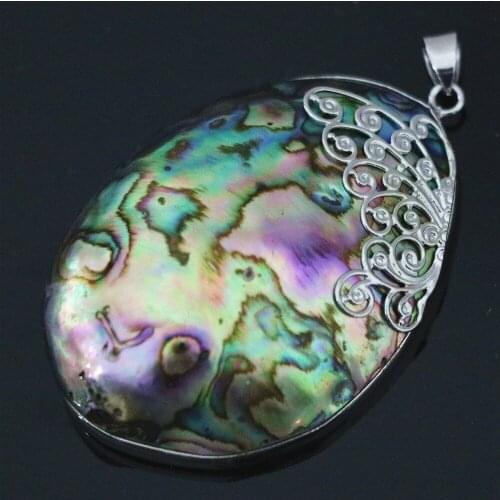 Natural abalone shell 38x52mm oval pendant fashion newly diy jewelry accessory B1111