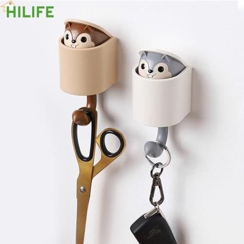 Invisible Squirrel Hook Adhesive Decor Wall Door Organization Hangers Mountable Wall Hook for Coat Hat Umbrella Key