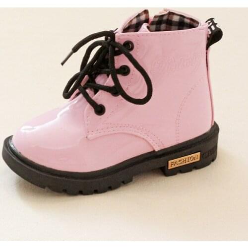 2018 New Children Shoes PU Leather Waterproof Boots Kids Snow Boots Brand Girls Boys Rubber Boots Fashion Winter Sneakers