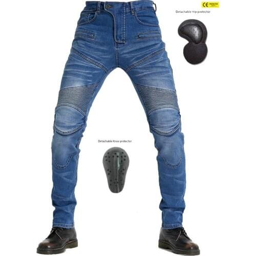 New Casual Skinny Motorcycle Pants Mens Motorcycle Jeans Protective Gear Cycling Travel Motorcycle Pants Off-Road Pants