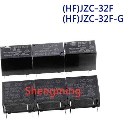 10pcs JZC HF 32F-G-005 009 012 024-HS3 HS 4pin 5A 10A original Relay