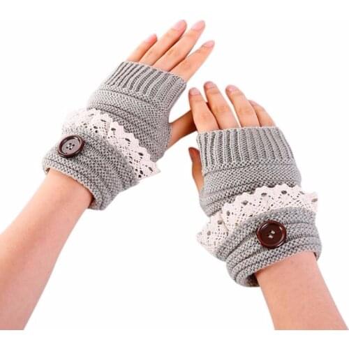YSDNCHI Fingerless Gloves Gants Femme Stylish Hand Warmer Winter Women Arm Crochet Knitting Faux Wool Mitten