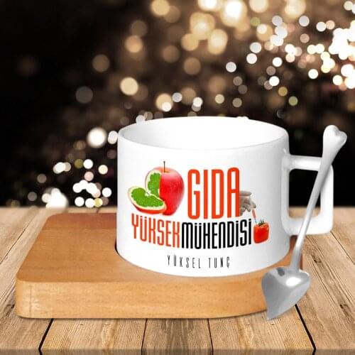 Personalized Professional Food High Engineer Wood Altlıklı Ceramic Cup