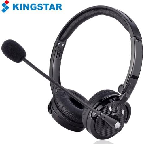 Professional Broadcast Headset with HD Boom-mounted Microphone Bluetooth Softphone Wireless Headphone with Mic Noise Cancelling
