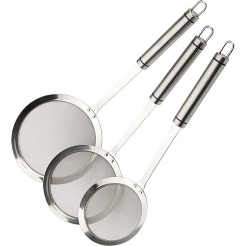 Oil Separation Grid Stainless Steel Long Shank Juice Juice Soy Milk Filter Hot Pot Cannon Spoon Fishing Oil Spoon Mesh Leak 14cm