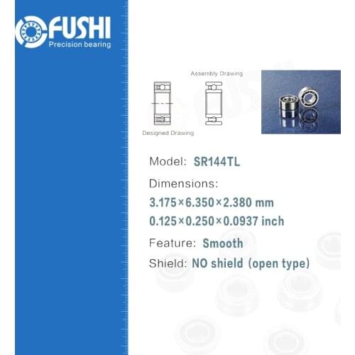 Dental Bearing SR144TL ( 4 Pcs ) ABEC-7 P4 Grade Handpiece Turbine High Speed SR144 TL Dental Drill Bearings