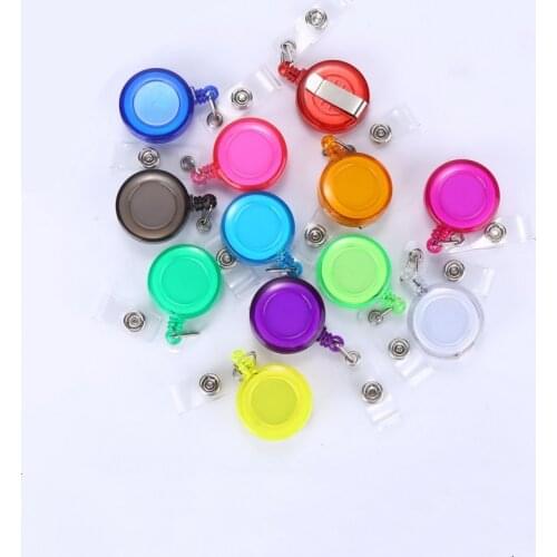10 Pcs/lot Retractable Pull Badge Reel Zinc Alloy Plastic ID Lanyard Name Tag Card Badge Holder Reels