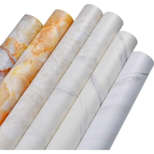 WOKHOME Vinyl Marble Waterproof Self adhesive Wallpaper Wall Stickers Film Walls In Roll Cabinets Kitchen Wall Papers Home Decor