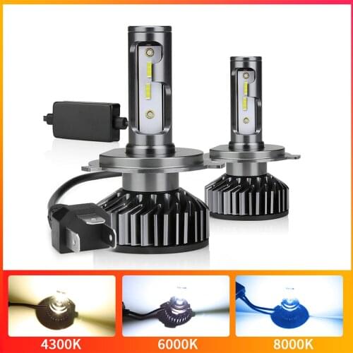 Zdatt 2PCS H11 H1 H7 Led Canbus HB3 HB4 H4 Led Headlight Car Bulb 6000K 80W Turbo 12V 16000LM 9005 9006 Auto Headlamp