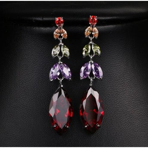 Bettyue Brand Fashion Charm AAA Multiolorful Cubic Zircon White Gold Color Jewelry Earrings For Woman Luxury Wedding Party Gift