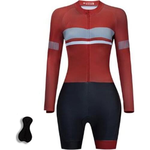 Women cycling Professional Womens Triathlon Cycling Jersey Jumpsuit Long Sleeve Cushion Cycling Race Pro Cycling Suit Jumpsuit