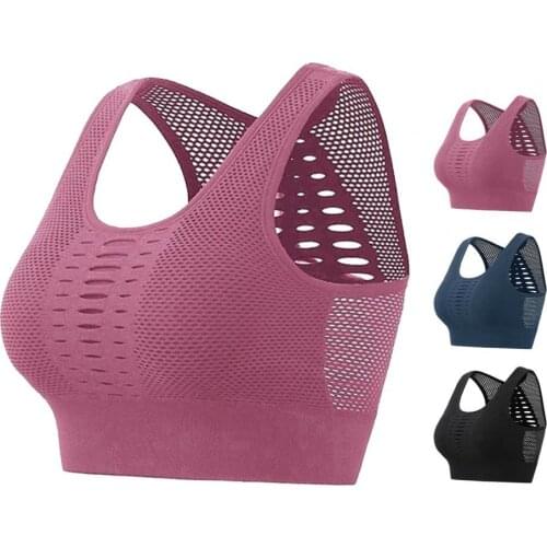 Women Wireless Padded Hollow Out Sports Bra Fitness Running Tank Top Underwear