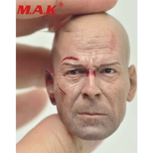 1:6 scale Bruce Willis Die Hard male man men old tough guy boy head sculpt fit for 12" action figures body accessory